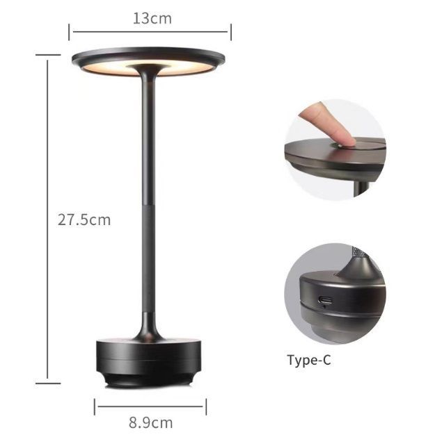 Светильник DZN-5690 ЧЕРНЫЙ  D130/H275/1/LED/5W/2800-6500K фонарь с аккумулятором для пикника PICNIC 25-01