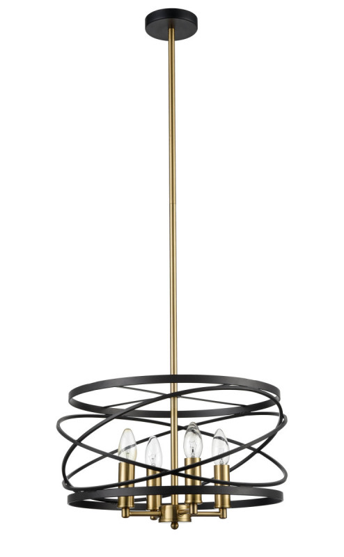 Подвесная люстра Vele Luce Florence VL5092P04, диаметр 40 см, черный