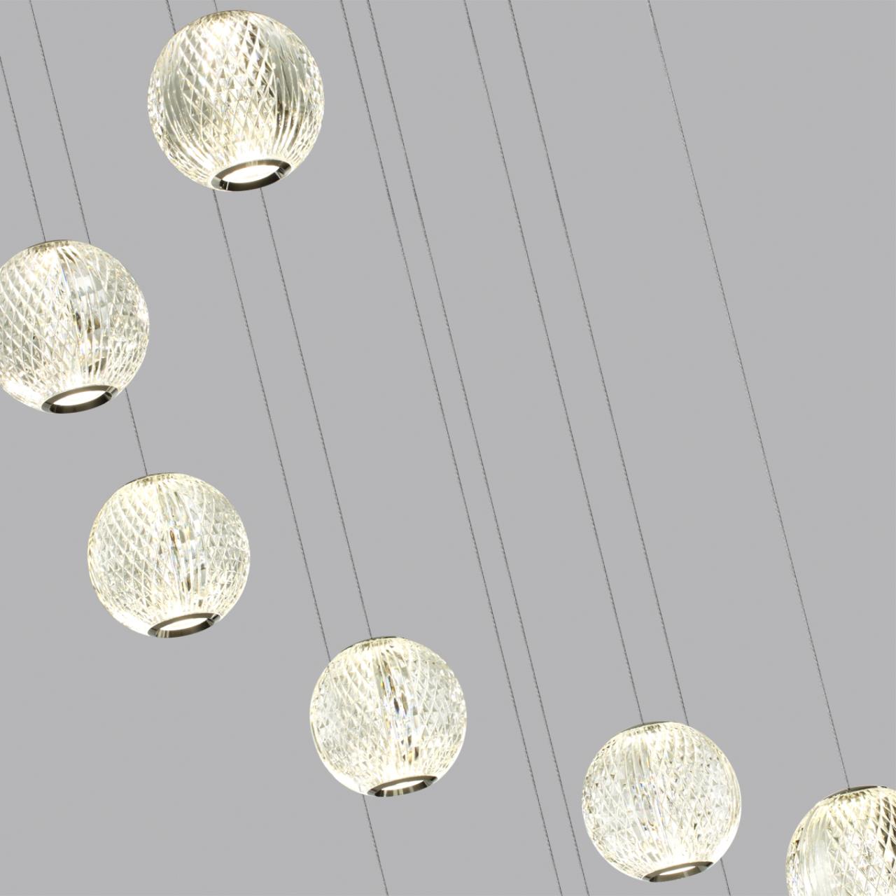 Люстра 51*51*200 см, 1 LED*56W, 4000 К, Odeon Light Crystal, хром 5007/56L