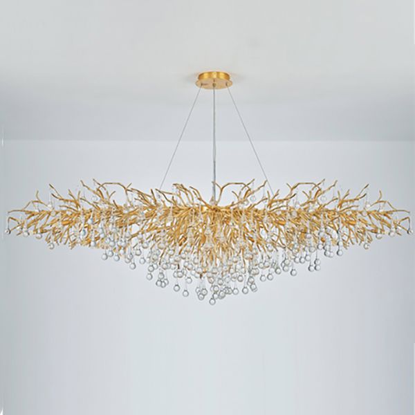 Подвесная люстра Droplet Chandelier circle D100 100*100*55 см, 13*LED*40W, ImperiumLoft 40.2695, Золотистый