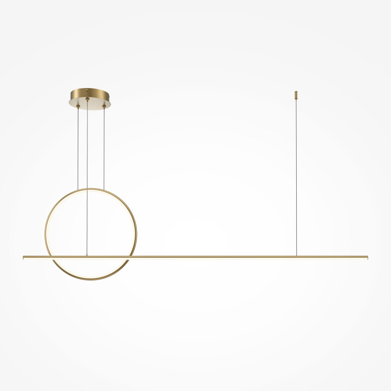 Подвесной светильник 143*11,7*344 см, LED, 40W, 3000К, Maytoni Halo MOD247PL-L49BSK латунный