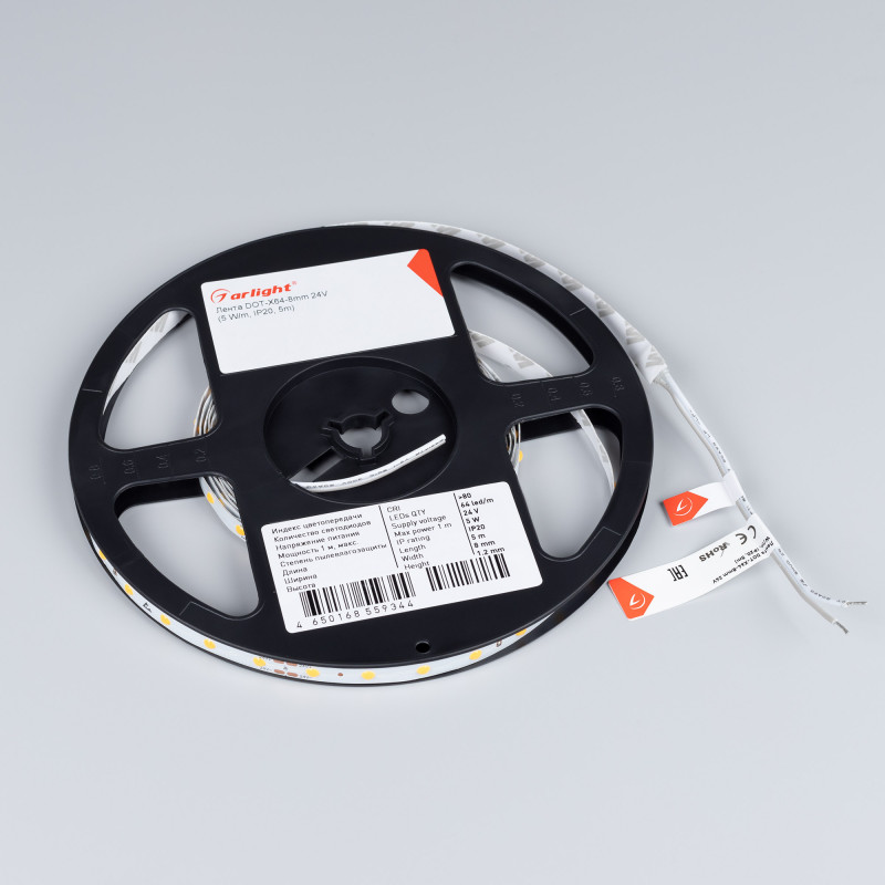 Лента DOT-X64-8mm 24V White6000 (5 W/m, IP20, 5m) (Arlight, Открытый) 040185. Цена указана за 5 метров. Продается кратно 5 метрам.