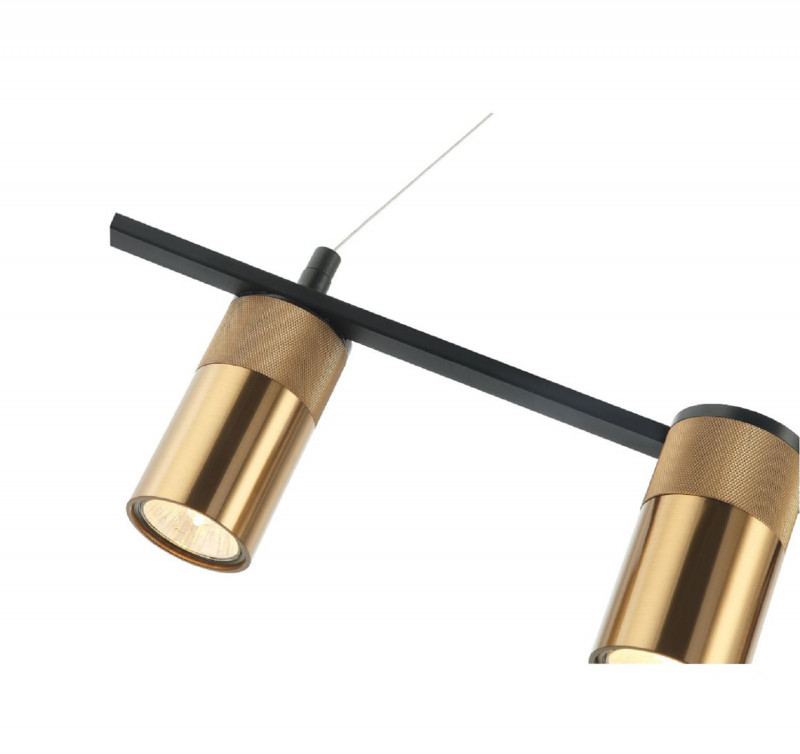 Подвесная люстра Favourite Topper 2825-4P, L710*W100*H140/1140, Каркас черного цвета, плафоны черного и золотого цвета