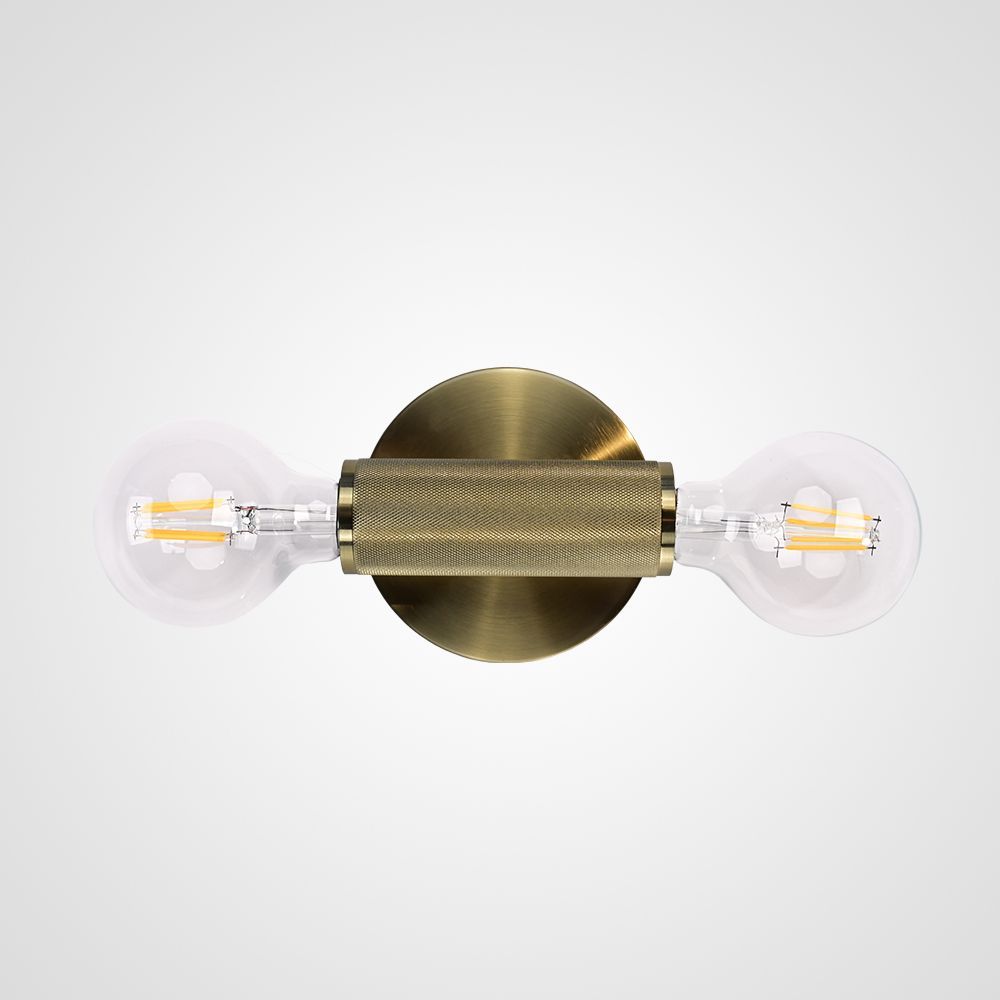 Бра RH Utilitaire Inline Sconce Brass 28,5*8*10 см, 2*E27*60W, ImperiumLoft 44.557, Латунь