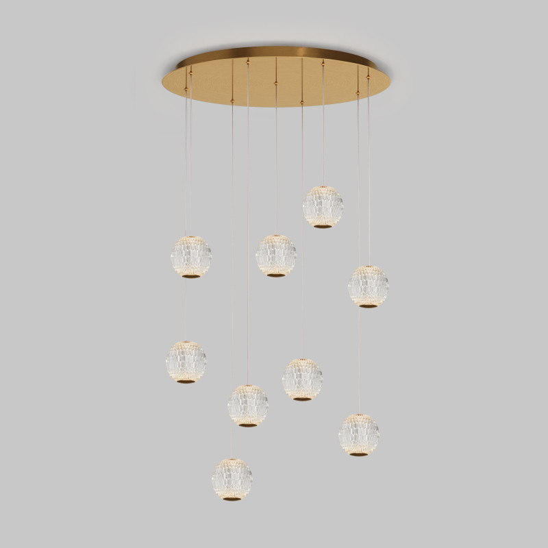 Каскадная люстра 60*60*316 см, LED, 3000К, Maytoni Sapphire MOD293PL-L56BS3K латунный