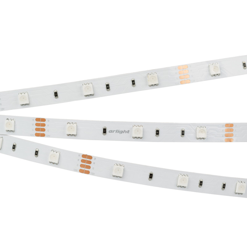 Лента RT-B30-10mm 12V RGB (7.2 W/m, IP20, 5060, 5m) (Arlight, Открытый) 010596(2). Цена указана за 5 метров. Продается кратно 5 метрам.