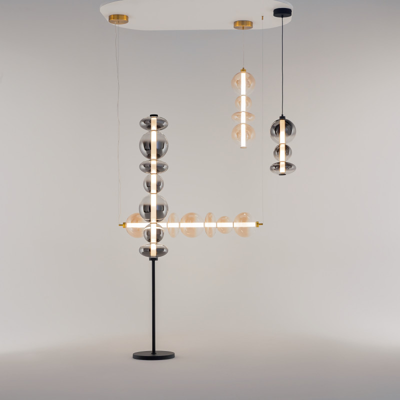 Подвесной светильник 20*20*371 см, LED, 24W, 3000К, Maytoni Futuro MOD307PL-L24BS3K латунный