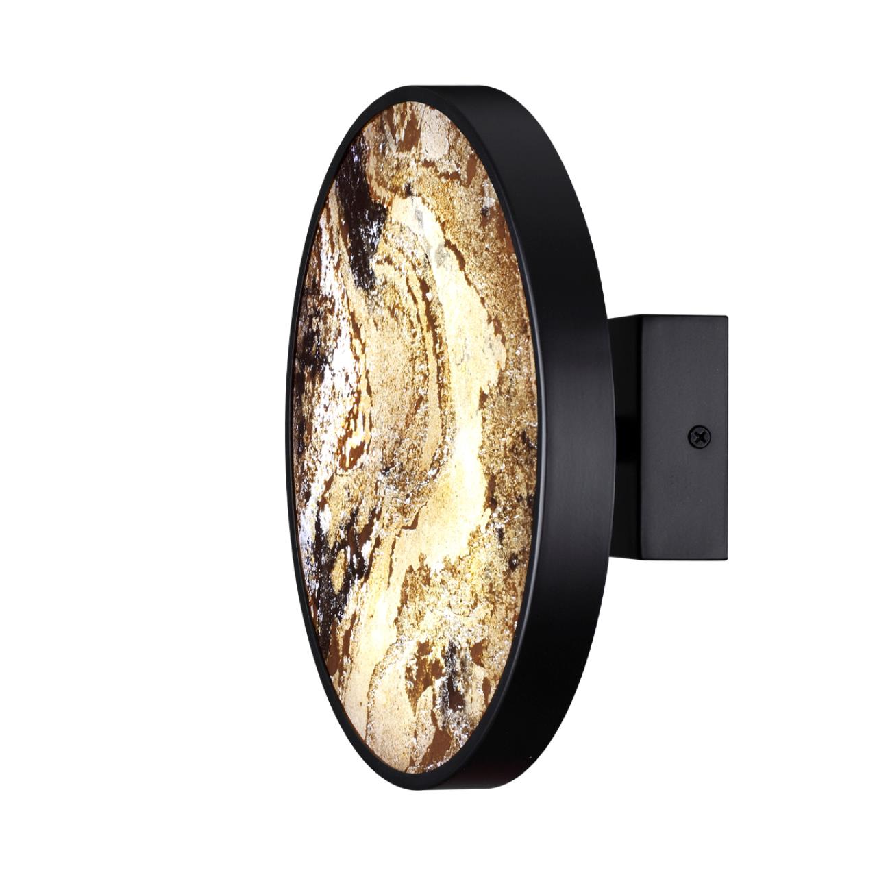 Настенный светильник 23,6*23,6* см, LED 1*15W, 3000-4000-6000 К, Odeon Light Bergi 5064/15WL, матовый черный/серо-бежевый