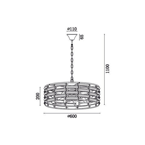 Подвесная люстра Vele Luce Brianna VL3083P08, диаметр 60 см, хром