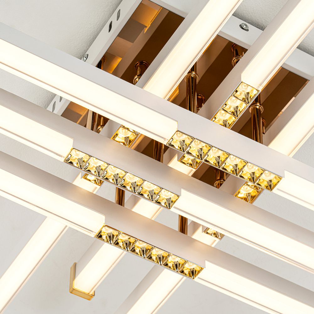 Светильник 77*77*13 см, LED*80W, 3000-6000K, Modelux  MDL.9376.700CL WH, Белый, Золото