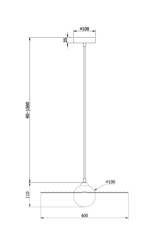 Светильник 40 см, Freya FR5390PL-01B, черный