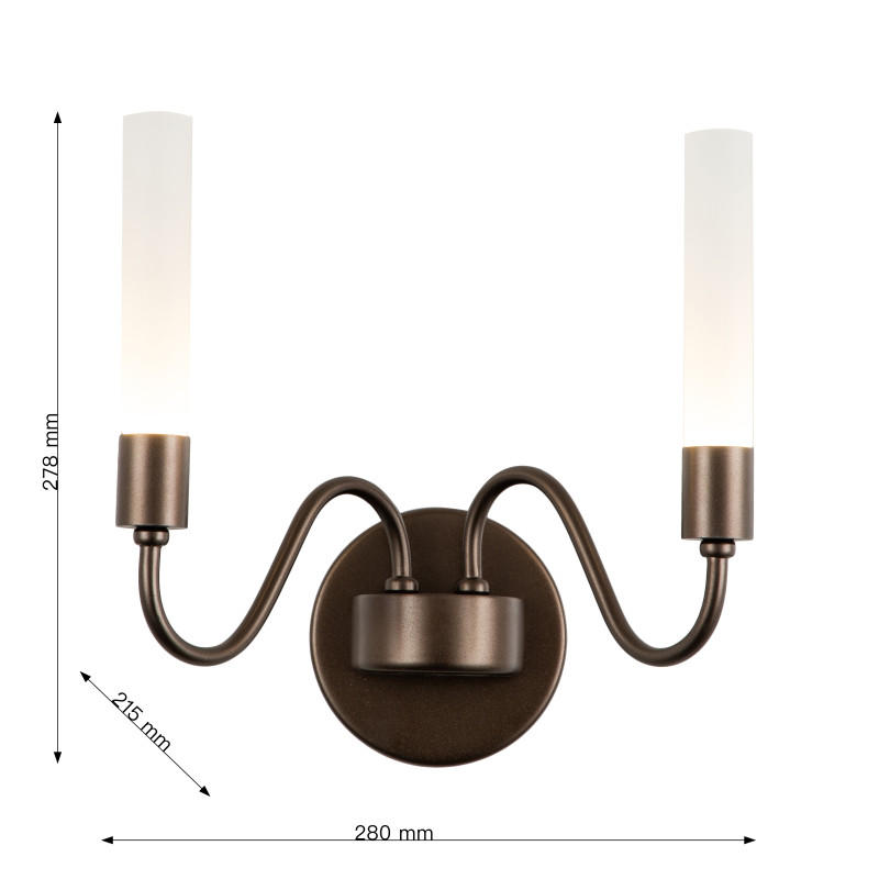 Бра Favourite Tentacoli 3014-2W, D215*W280*H280, каркас темно-коричневого цвета, плафоны из полу-прозрачного стекла