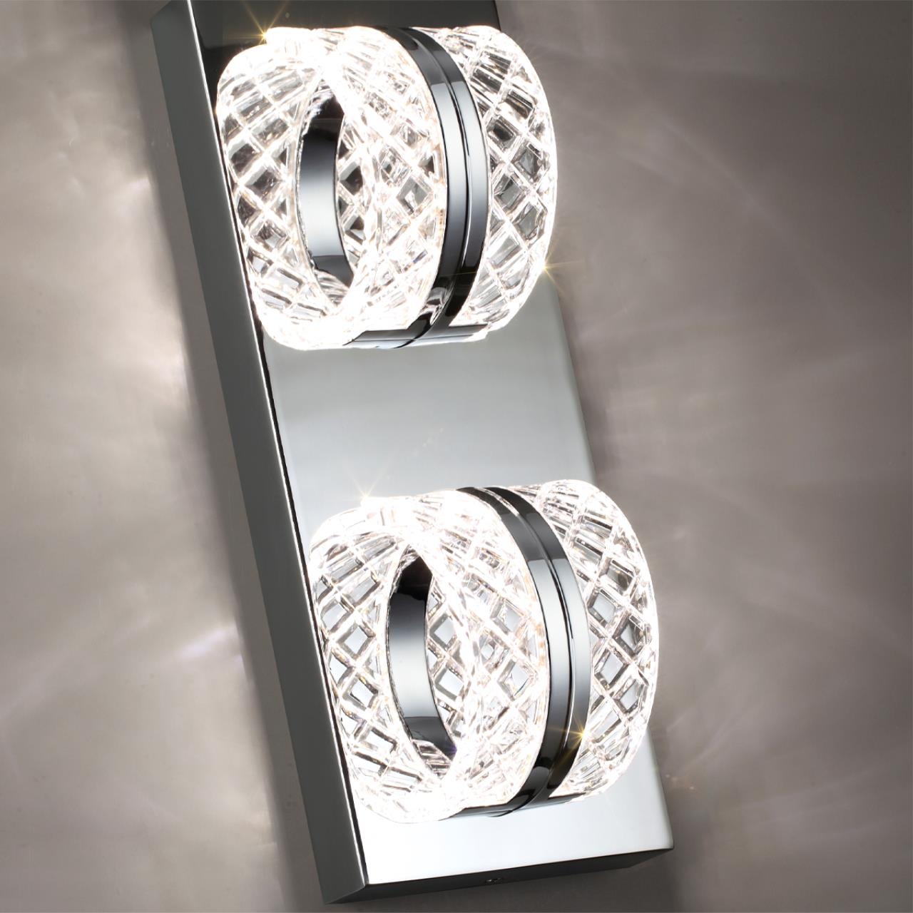Бра 15*15*38 см, 1 LED*8W, 4000 К, Odeon Light Mirage, хром 5029/8WL