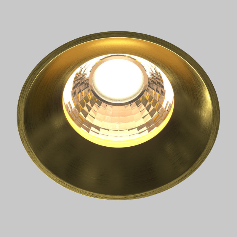 Встраиваемый светильник 7,4*7,4*6 см, LED, 12W, 3000К, Maytoni Technical ROUND DL058-12W3K-TRS-BS латунный