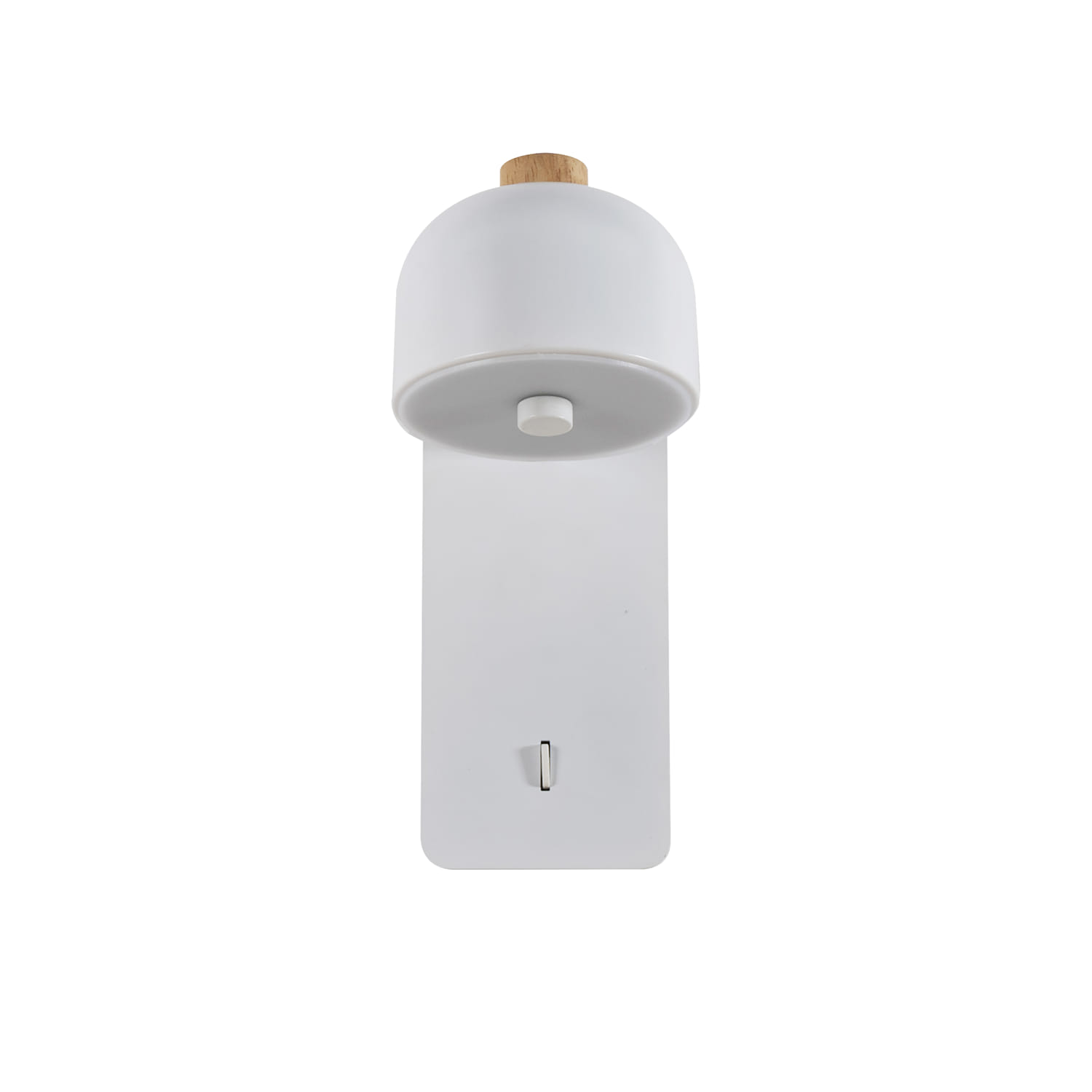 Бра Favourite Mauris 2834-1W, D165*W95*H210, настенный поворотный светильник белого цвета, с выключателем, декорирован деревянным элементом, акриловый матовый рассеиватель
