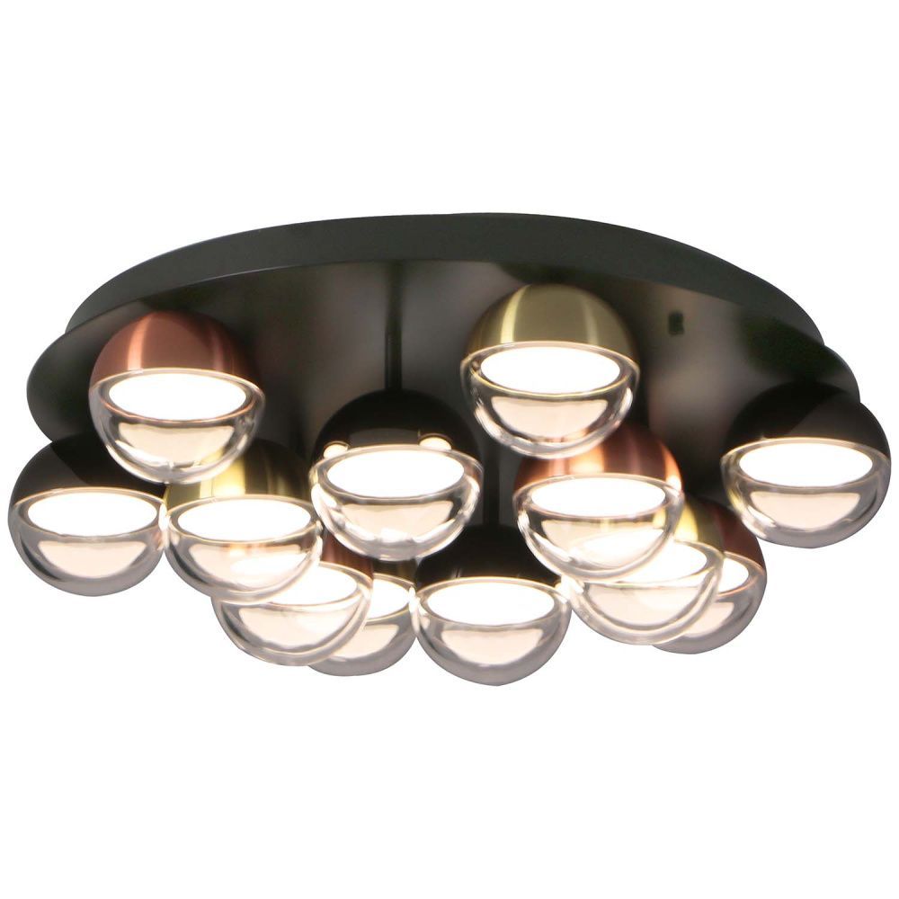 Потолочная люстра 65*20,5 см, 12*LED, 65W, 4000K, Favourite Luna 4371-12C, черный глянцевый
