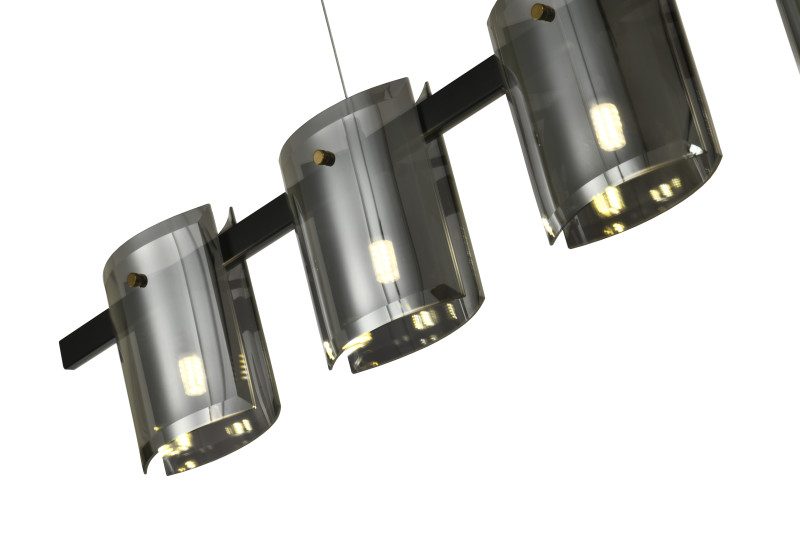 Подвесной светильник 120*12*150 см, 5*G9, 50W, Zortes Rony ZRS.1209.01, черный