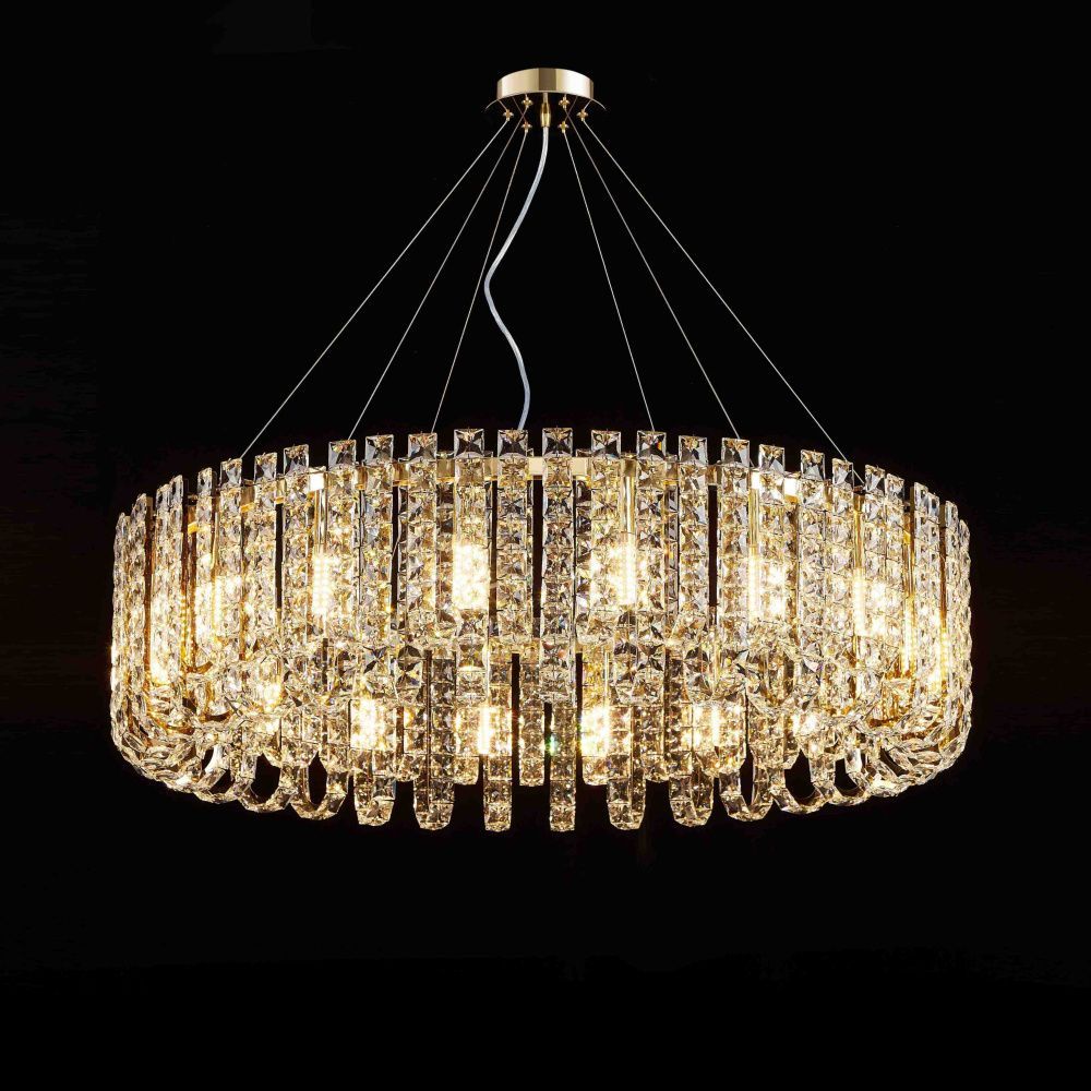 Люстра Ø1000 x H280 (1280), мм, 18*40W (720W), H GOLD (Золото) NewRgy NW082-ф1000*H280(1280) H GOLD