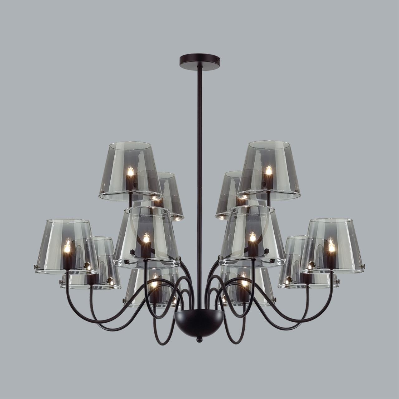 Люстра потолочная 83*70 см, 12*G9*20W Lumion Smoky 6570/12C черный
