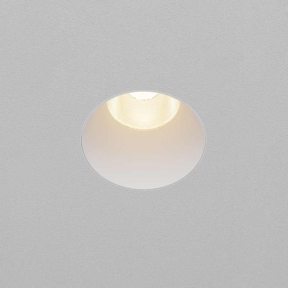 Встраиваемый светильник 10*11 см, вр 7 см, *LED*15W, 3000K, Maytoni Dip DL122-15W-3K-TRS-W, Белый