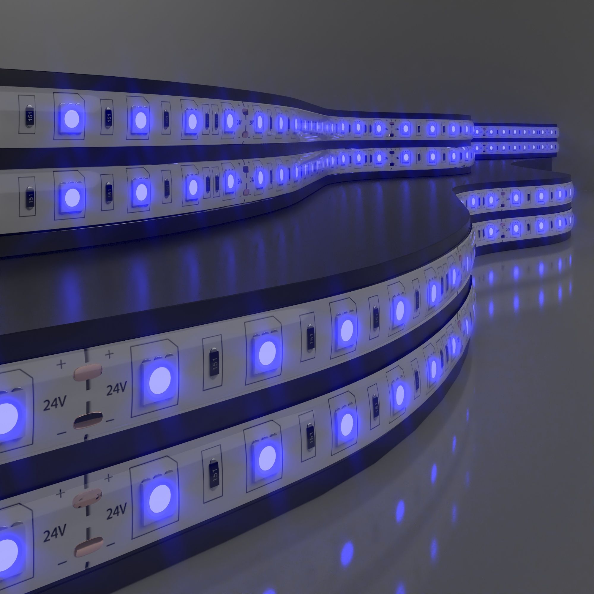 Светодиодная лента Лента светодиодная 24V 14,4W 60Led 5050 IP20 синий, 5м Elektrostandard