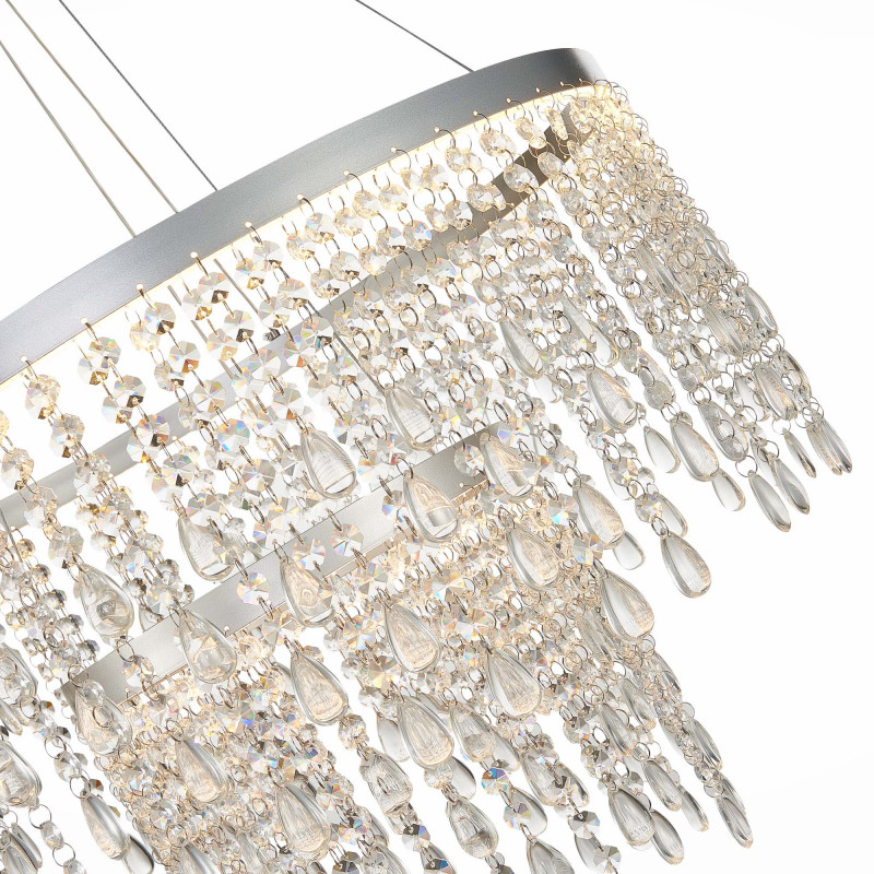 Люстра подвесная 60 см, 55W 3000K/4000K/6000K ST LUCE VEGA SL6201.103.55 Серебристый
