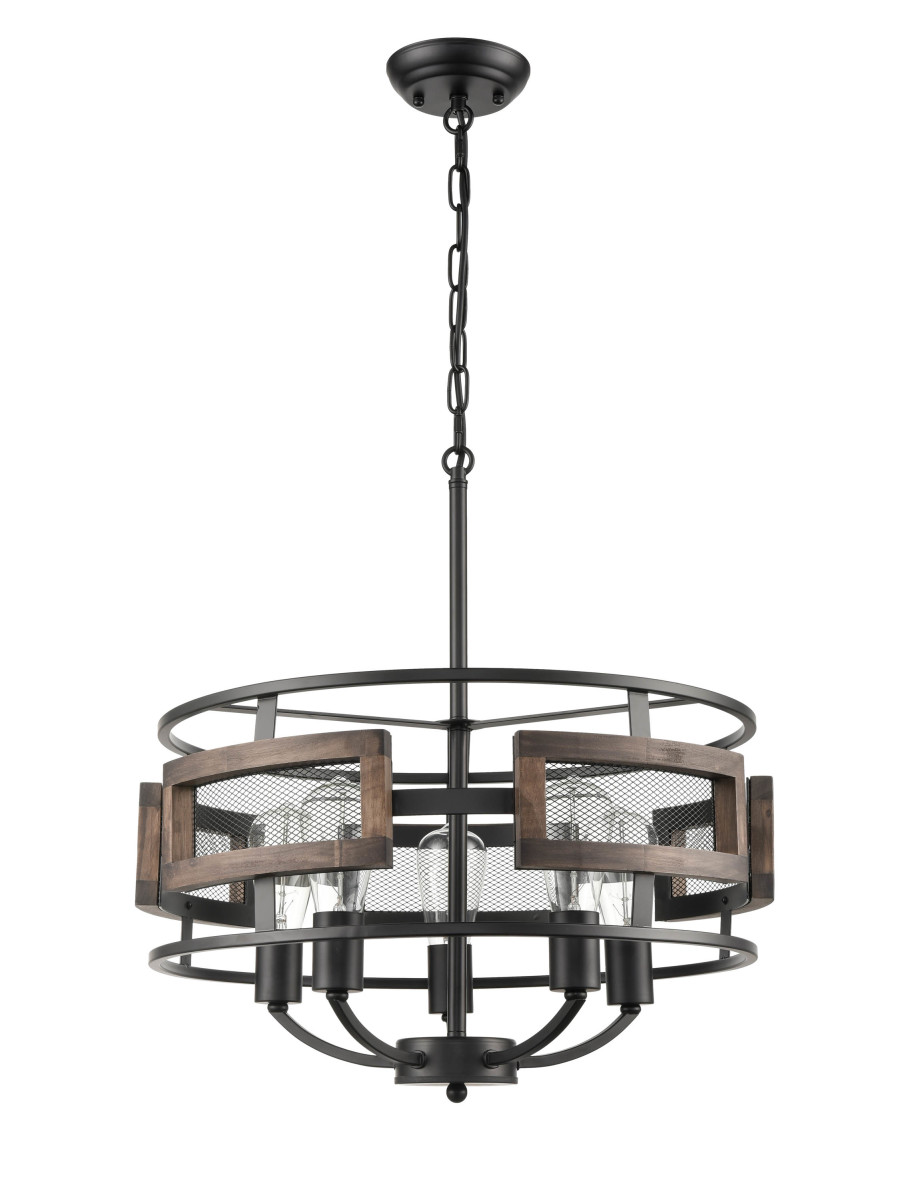 Подвесная люстра  53*130 см, 5*E27 черный Vele Luce Legion VL6272P05