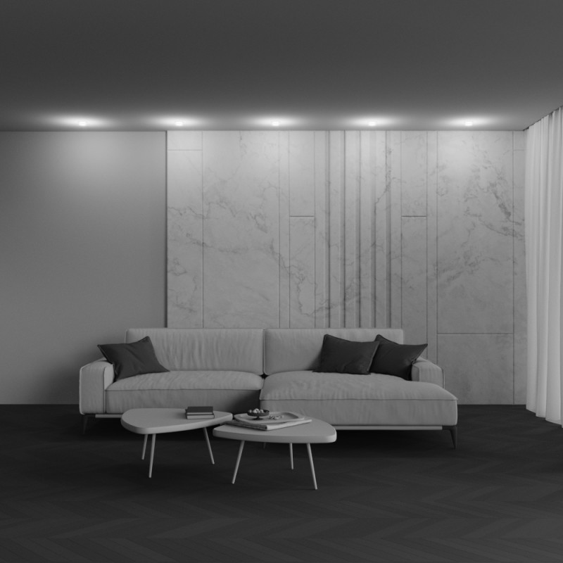 Встраиваемый светильник 6.8/8 см LED, 12W, 3000К, Maytoni Technical nude DL065-12W3K-W белый