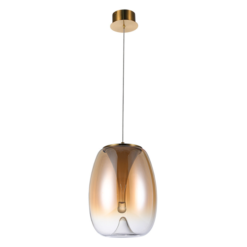 Светильник подвесной 27*37 см, 1 LED*15W, 4000 К, Divinare Campo 5874/07 SP-15, Янтарный
