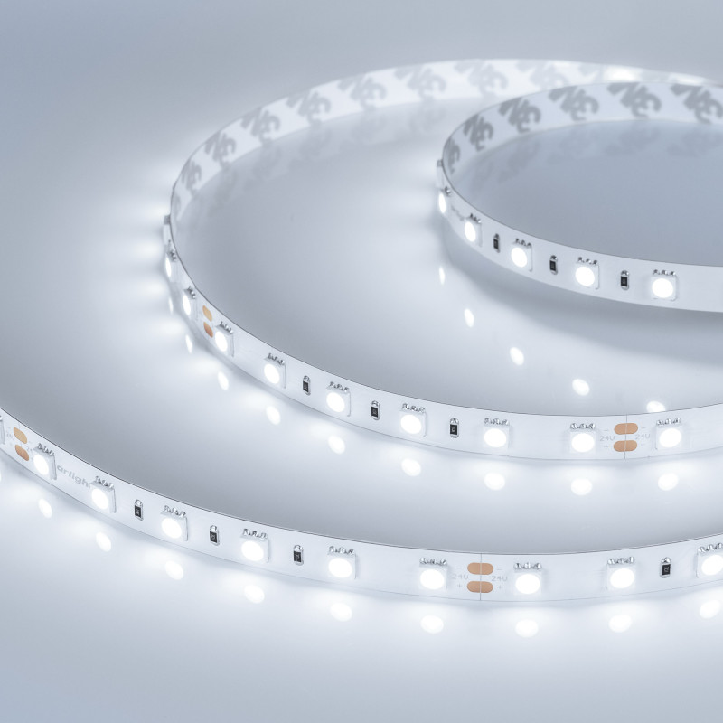 Лента RT-B60-10mm 24V Cool 8K (14.4 W/m, IP20, 5060, 5m) (Arlight, 14.4 Вт/м, IP20) 013757(2). Цена указана за 5 метров. Продается кратно 5 метрам.