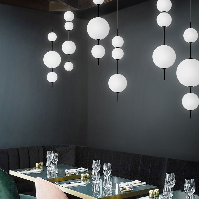 Подвесной светильник White beads Pendant D50 50*50*170 см, 3*LED*10W, 3000K, ImperiumLoft 40.2133-0, Чёрный