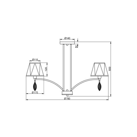 Потолочная люстра  78*50 см, 8*E14 античная бронза Vele Luce Sinfonia VL4184L08