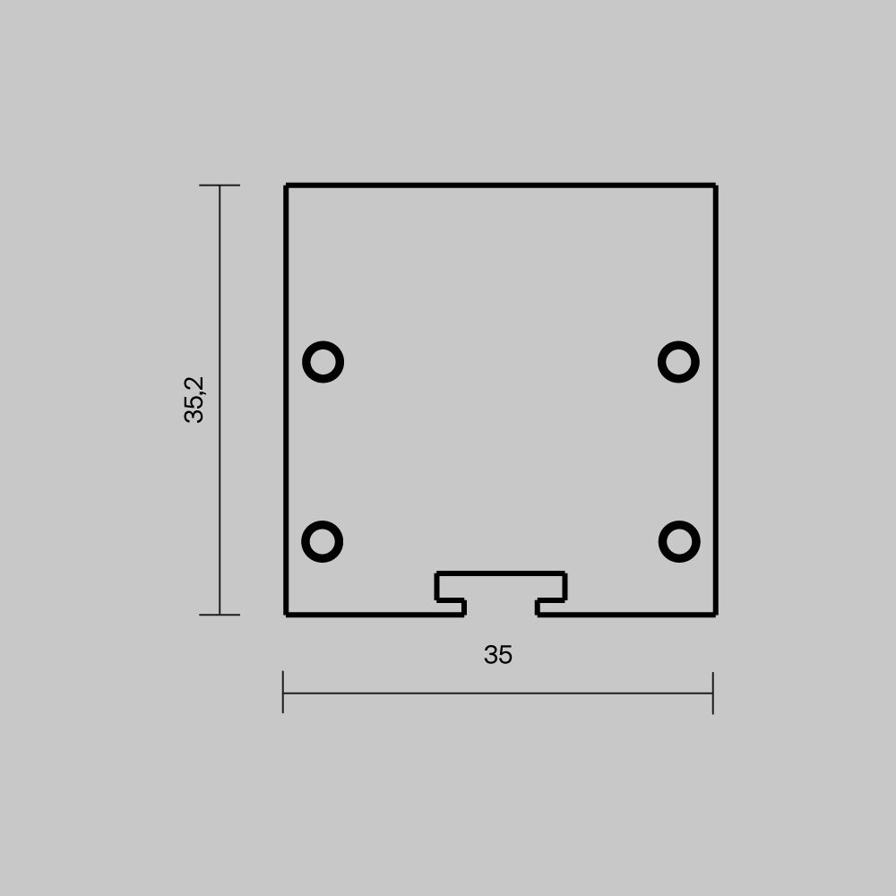 Комплект заглушек (для профиля 35×35) 2 шт., ALM-3535BT-BR-EC 642039, *4*4 см, Maytoni Led Strip 642039, Латунь