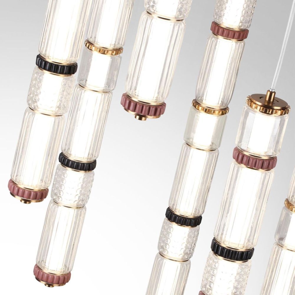 Каскадная люстра 60 см, 210W, 4000K, Odeon Light L-Vision Collier 5455/210L, латунь