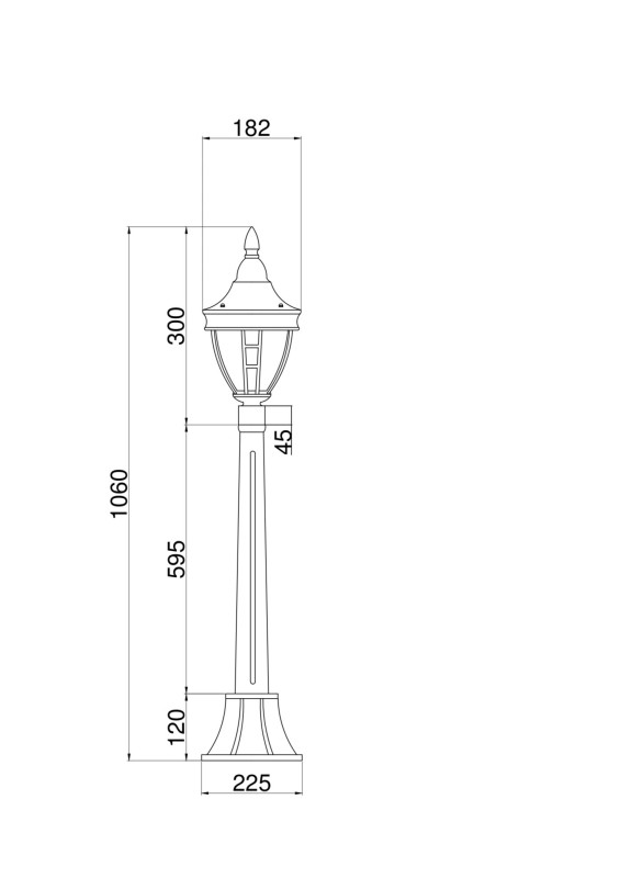 Уличный светильник 106 см Maytoni Novara O026FL-01B, черный