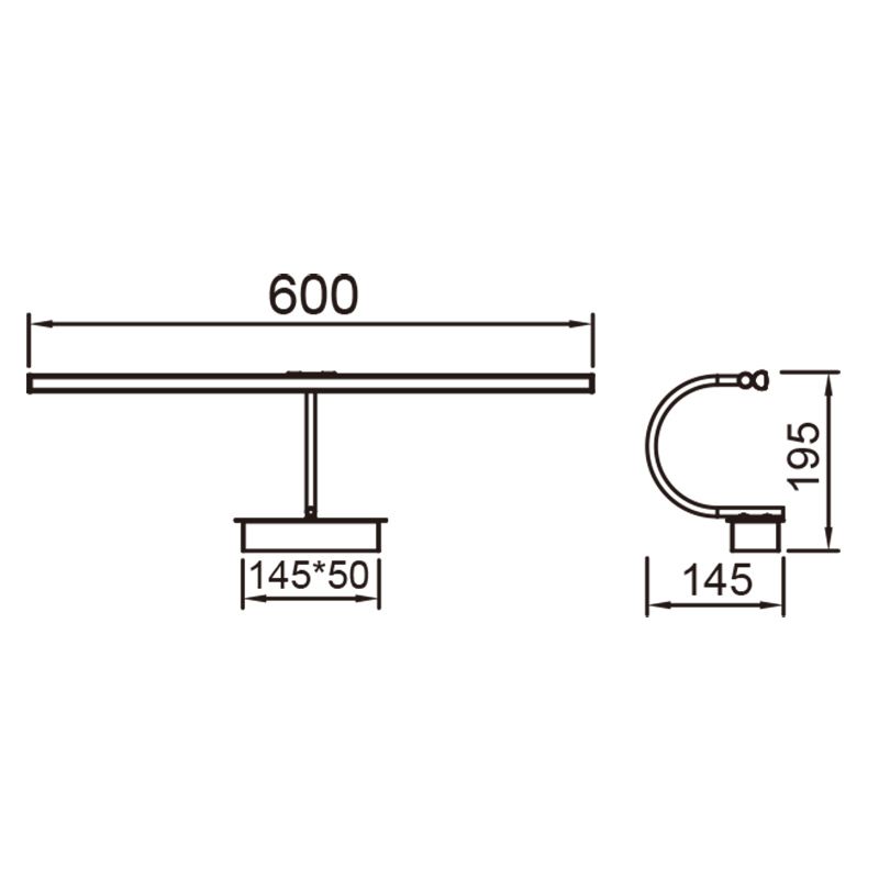 Подсветка 60*19,5*14,5-14,5 см, *LED*12W, 3000K, Mantra Paracuru MAN8916, черный