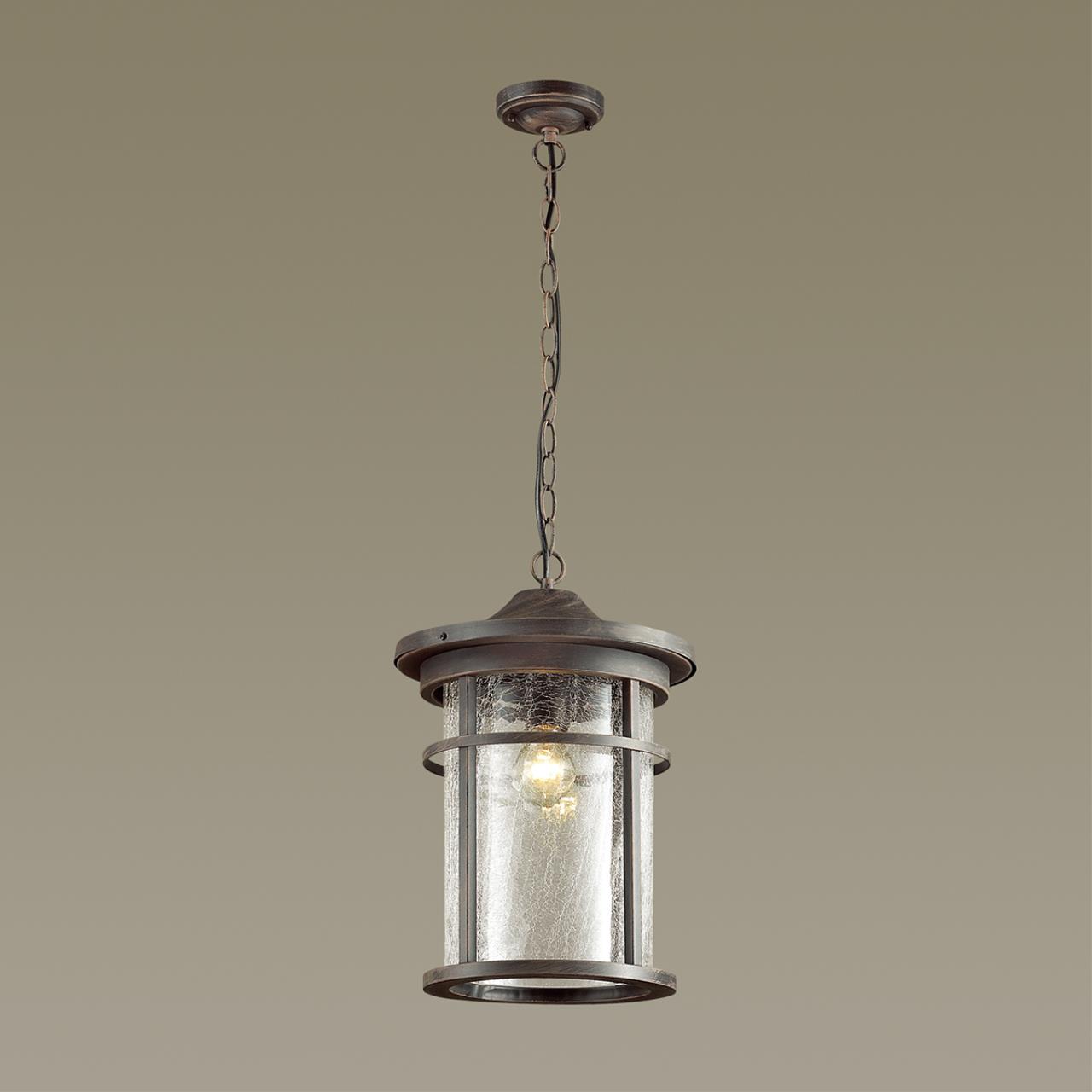 Уличный подвесной светильник Odeon Light Virta 4044/1 черный/патина