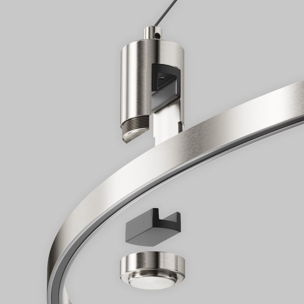 Комплектующие для трековой системы  TRA154SW-BB-R-PT 5,5*2,9*-25,4 см, *Maytoni technical Accessories for tracks Flarity TRA154SW-BB-R-PT, Платина