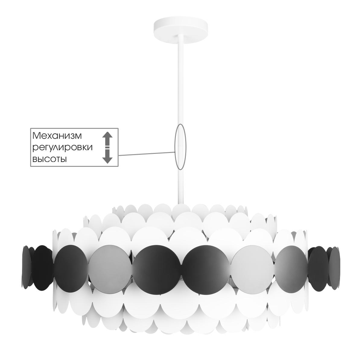 Подвесной светильник 82*32 см, 9*E14*40W LOFT IT Juicy 10310/M Black черный, белый
