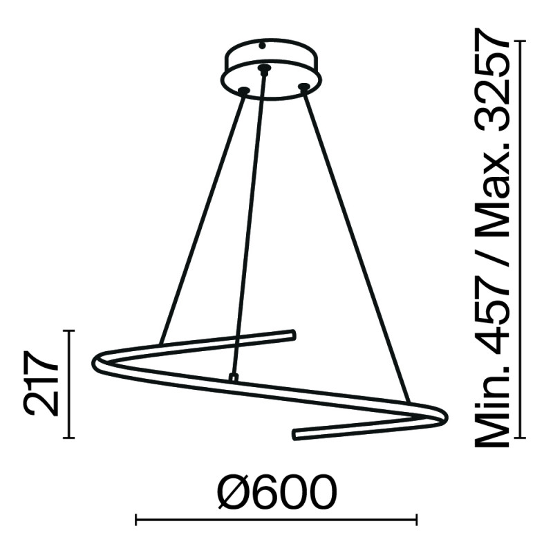 Подвесной светильник 60*60*325,7 см, LED, 31W, 4000К, Maytoni CURVE MOD242PL-L33BK черный
