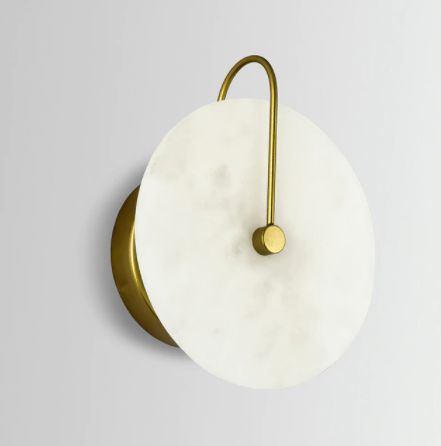 Подвесной светильник Zerouno Intersvet,  матовое золото, искусственный мрамор(рисунок может меняться)