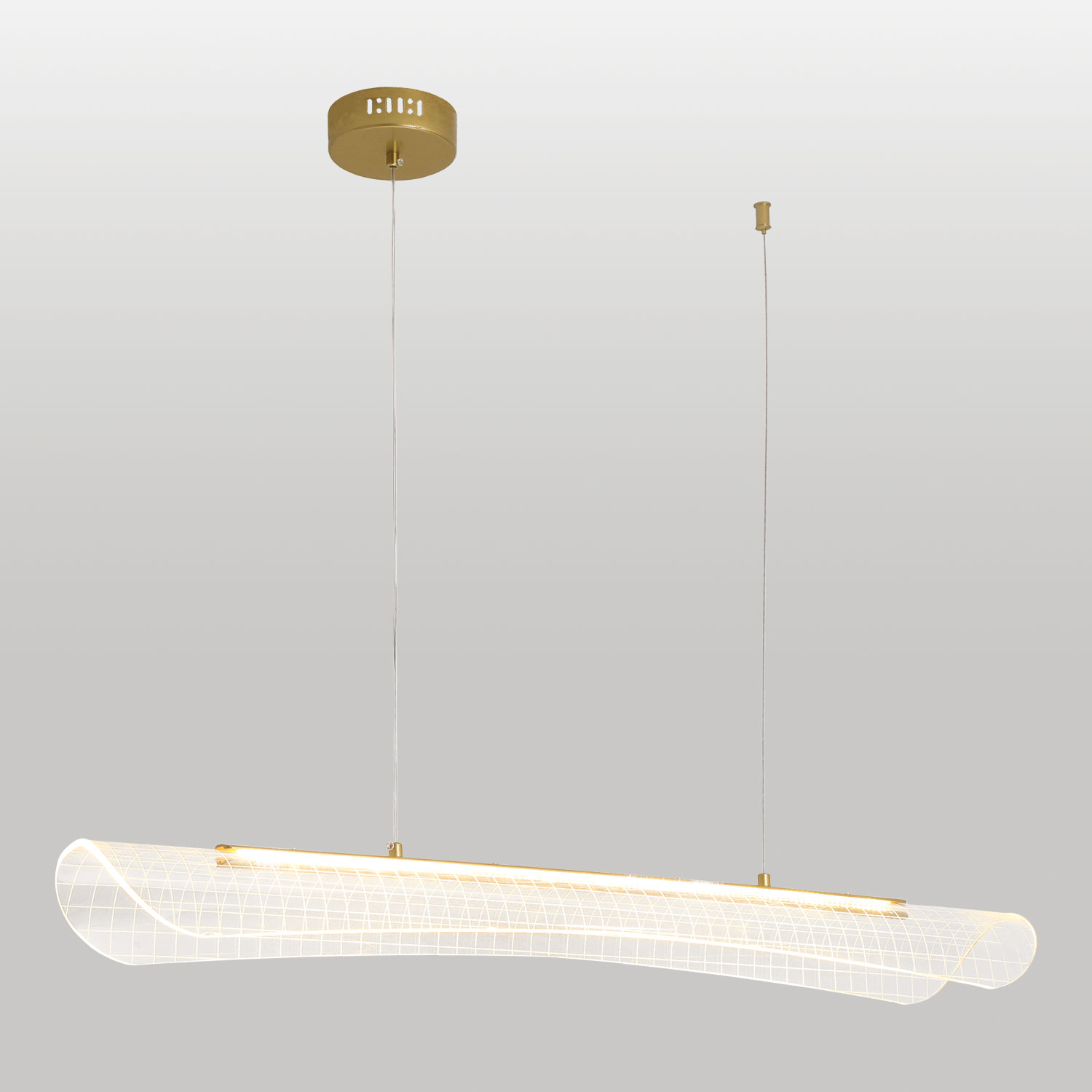 Линейно-подвесной светильник 102*35-150 см, 1*LED, 18W, 4000K, Lussole Calvert LSP-7368, матовое золото