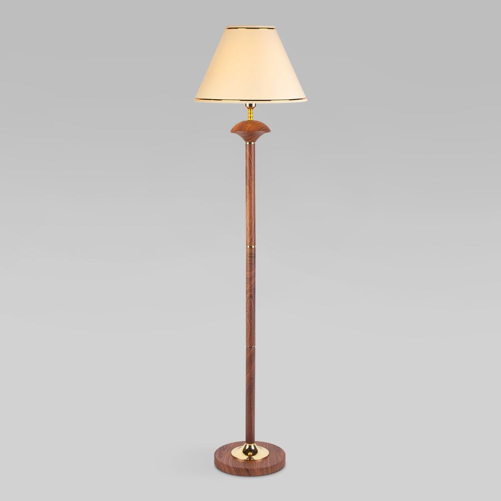 Напольный светильник с абажуром 43 см Eurosvet Lorenzo 01086/1 орех