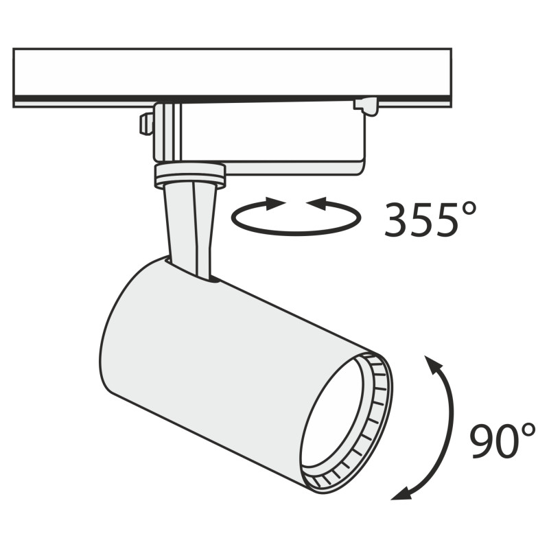 Трековый светильник Maytoni Track TR003-1-6W3K-B, черный, LED, 3W, 3000K, 480Lm
