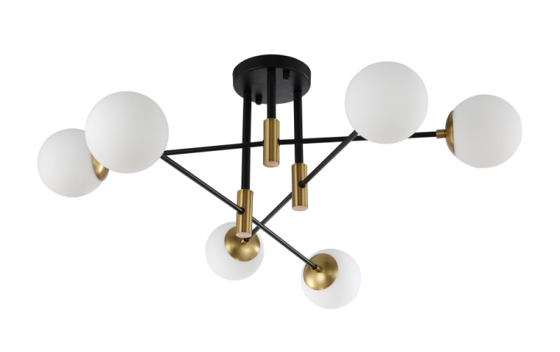 Светильник потолочный 90 см, Crystal Lux FIDEL PL6 BLACK Черный/Бронза