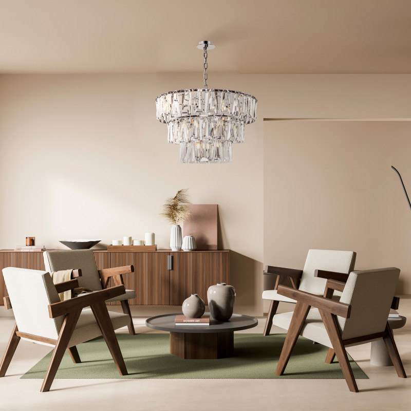 Подвесная люстра Maytoni Puntes MOD043PL-18CH, диаметр 77 см, хром