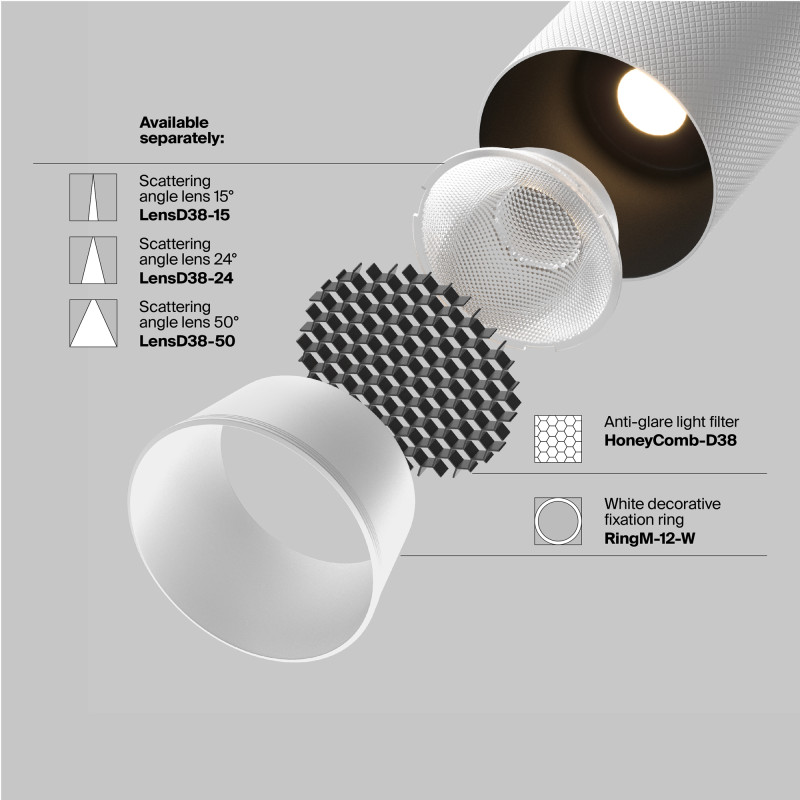 Светильник на шине 5,2*5,2*12,5 см, LED, 12W, 3000К, Maytoni Technical Artisan TR097-2-12W3K-M-BW черный