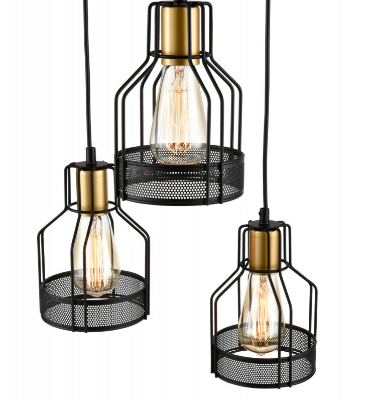 Подвесной светильник  41*166 см, 3*E27 черный, золото Vele Luce Abbis VL6262P03
