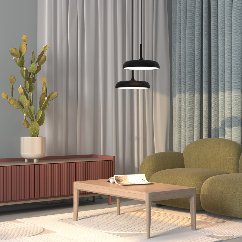 Подвесной светильник 40*40*347 см, LED, 26W, 3000К, Maytoni Gerhard MOD189PL-L18B3K1 черный