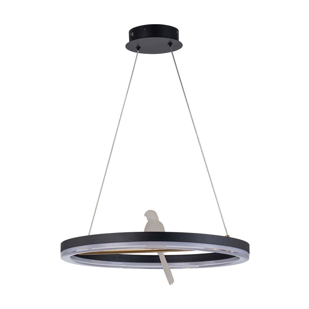Подвесная люстра 50*25-130 см, 1*LED, 25W, 4000K, F-Promo Bardy 4654-1P, черный